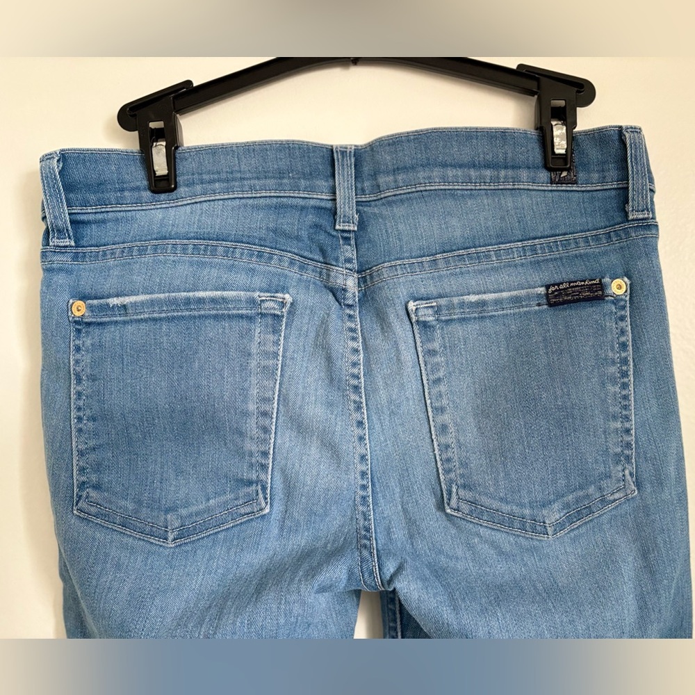 7 For All Mankind The Skinny Crop & Roll Blue Jeans size 27